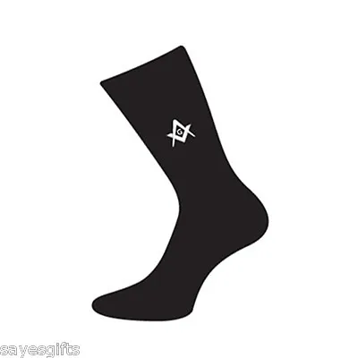 Masonic Compass & Square With G Design Black Socks • $7.02