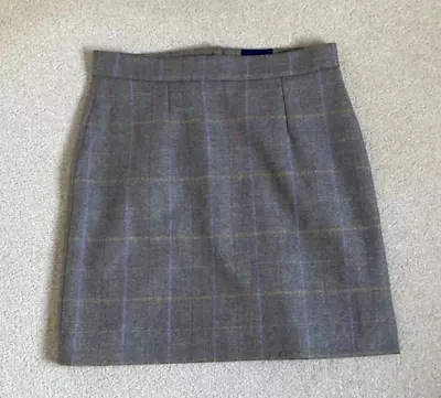 Cousins Of Cheltenham Wool Lined Tartan Check Country Wear Skirt Size 12 • £32.99