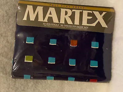 Vintage 1980s Martex Square Pattern (Maceta) FULL Flat  Sheet New • $23.99