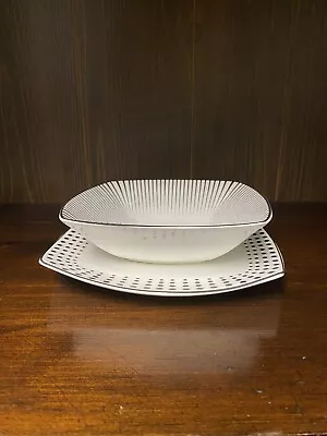 Dining Redesigned By Mikasa Cheers Square Soup Bowl & Salad Plate New • $39.99