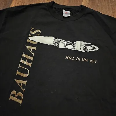 Vintage 90s Y2K Bauhaus Kick In The Eye T-Shirt XL Post-Punk Grunge Gothic Rock • $124.99