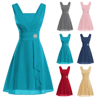 $31.12 • Buy Women Formal Wedding Bridesmaid High-waist Party Ball Prom Gown Cocktail Dress -