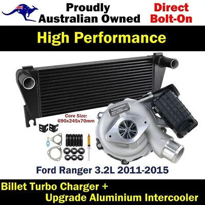 Upgrade Billet Turbo Charger+70mm Intercooler For Ford Ranger 3.2L 2011-2015 • $1490.40