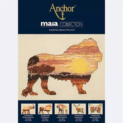 Anchor Maia Collection Counted Cross Stitch Kit  Lion Silhouette  DIY • $28.16