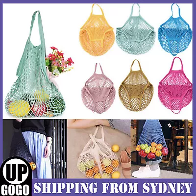 Mesh Net Turtle Bag String Shopping Bag Reusable Fruit Storage Handbag Totes AU • $4.55