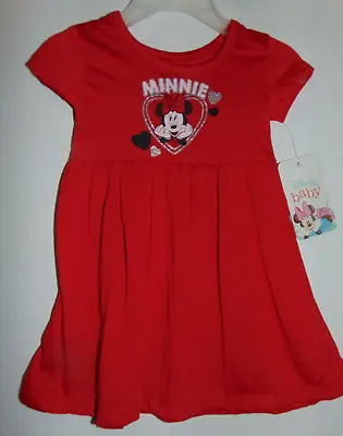 MINNIE MOUSE Size 12 Months Disney Red Skater Dress! NEW W/ TAGS! • $9.95