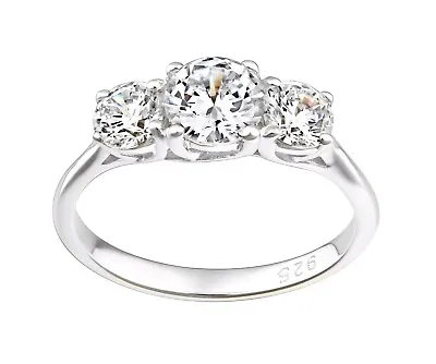 £19.95 • Buy Sterling Silver 2.00 Carat Three Stone Engagement Ring Sizes J To V