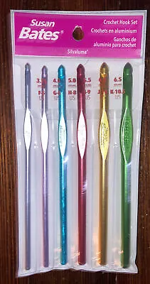 Susan Bates Steel 6pc Crochet Hook Set Multi-Color • $6