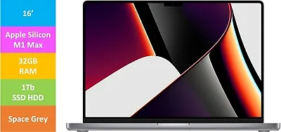 $3475 • Buy Apple MacBook Pro 16in | M1 Max | 1TB SSD | 32GB RAM | Space Grey New & Sealed