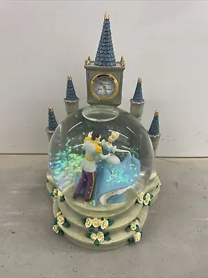 $29.95 • Buy Vtg Disney Cinderella Snow Globe Clock 7  Castle Believe In Your Dreams Retired