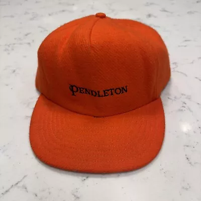 Pendleton Wool Hat Vintage Orange Outdoor Hunting Fitted Size 7-3/8 Made In USA • $29.99