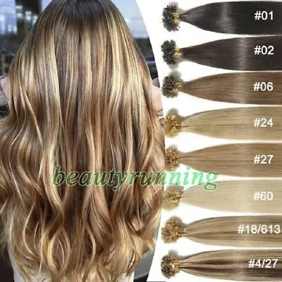 Keratin Bonded Fusion U Tip Human Hair Extensions Nail Tip Remy Hair Balayage 1g • £31