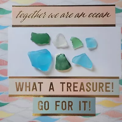 Sea Glass Lot 7 Multi Colored Pieces Found @ Lake / River Beach Aqua Blue Green • $6.95