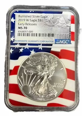 2019-W Burnished American Silver Eagle MS70 NGC Early Releases Ind Day Edition • $74.95