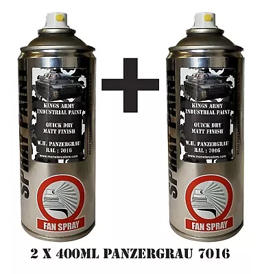 Panzer Grey Army Spray Paint Military Vehicle Paintballairsoftmodel Paint X2 • £23.75