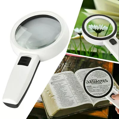 £6.95 • Buy 30X Magnifier Handheld Reading Magnifying Glass Jewellery Loupe With 3 LED Light