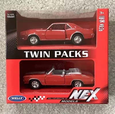 Welly Twin Pack NEX Die Cast 1968 Chevrolet Camaro Z28 1971 Chevelle 1:43 Scale • $13.99