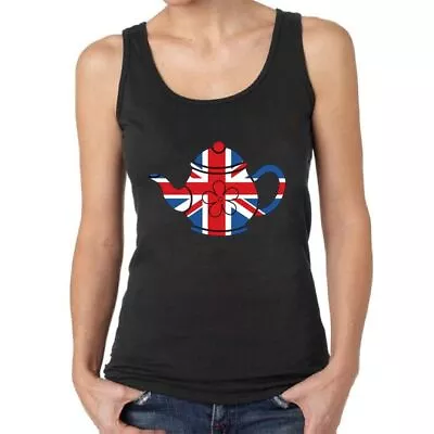 UK Girls Queen Teapot Ladies Vest Tank Top Flag T Shirt Union Jack Flag • £7.96