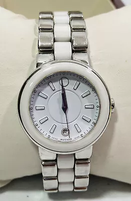 Movado Cerena - Stainless Steel And White Ceramic Watch Sapphire Crystal • $350