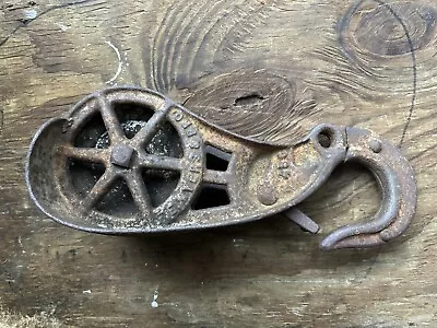 Antique F.E. Myers & Bros In. 11” Cast Iron Hay Trolley Pulley H453 Ashland Ohio • $5