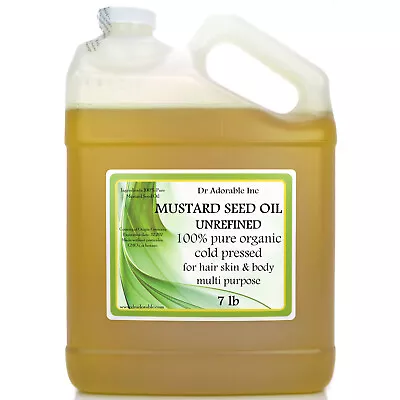 7 LB / 1 Gallon Premium Mustard Seed Oil Pure Organic Cold Pressed DR. ADORABLE • $61.99