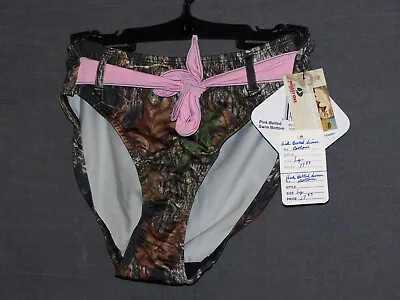 Wilderness Dreams Camouflage Lingerie Mossy Oak Pink Belted Swim Bottom • $12.49