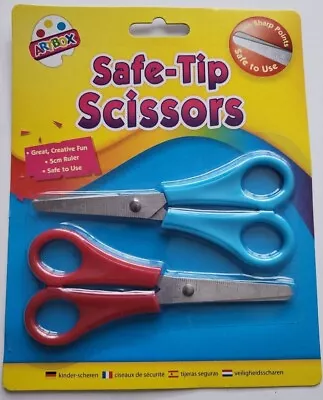 £3.60 • Buy 2 X CHILDRENS SAFETY SCISSORS METAL Kids Child School Blade 5  Red Blue