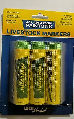 Laco Markal Paintstik 3 Pack All Weather Livestock Marker - Green • $11.47