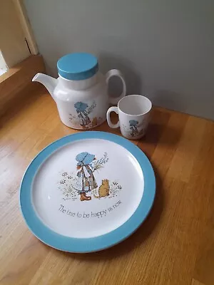 Vintage 1978 Holly Hobbie Plate Mug And Teapot /coffee • £30