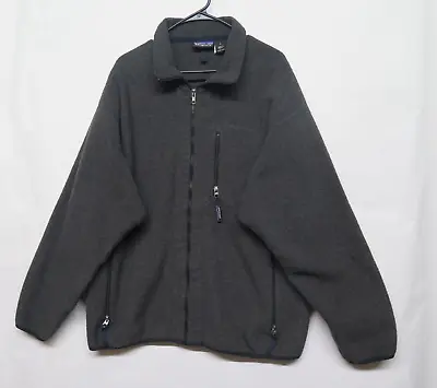 Vtg PATAGONIA Rare Synchilla Full Zip Fleece Jacket 90s Made In USA Gray XL • $79.95