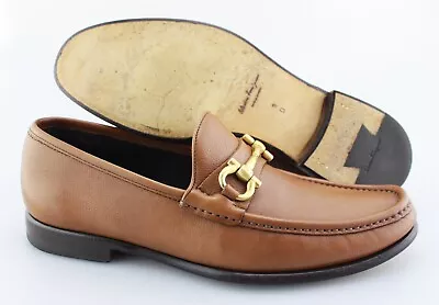 Men's SALVATORE FERRAGAMO 'Mason' Brown Leather Loafers Size US 9 - D • $379.99