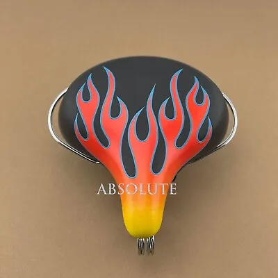 Flames Deluxe Cruiser Bicycle Saddle W/crash Rail Vintage Schwinn Tank Bike Seat • $76.95