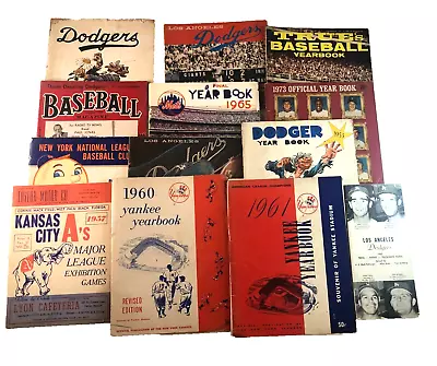 Lot Of (13) Different Los Angeles Dodgers  Mets Yearbooks 1951 To 1973 • $75