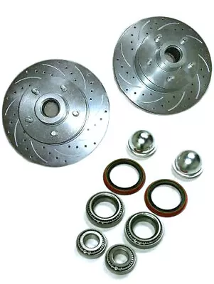 Mustang II 11  Front Disc Brake Slotted Rotors + Bearings Seals Caps 5x4.5 OPEN • $154.87