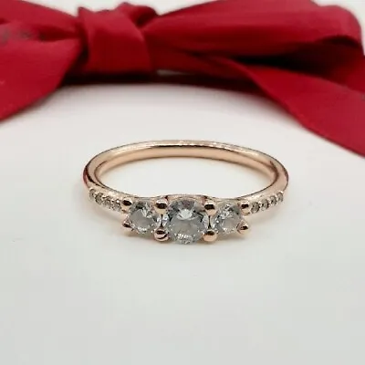 $65 • Buy Genuine Pandora Rose Ring #186242CZ Sparkling Elegance Size 52 Rrp$119 New