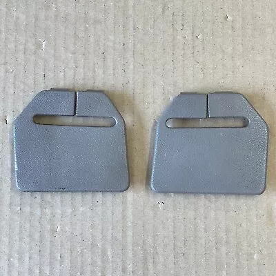 90-93 Mustang GRAY Rear Seat Belt Guide Bezels Trim 1/4 Quarter Panel Hatch 361 • $24.99