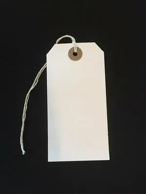 £2.45 • Buy White Strung Tie On Tags Labels Retail Luggage Tags With String 96mm X 48mm