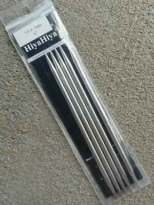 HiyaHiya 6  Stainless Steel Double Pointed Knitting Needles Set Of 5 US 8 / 5mm • $8.39