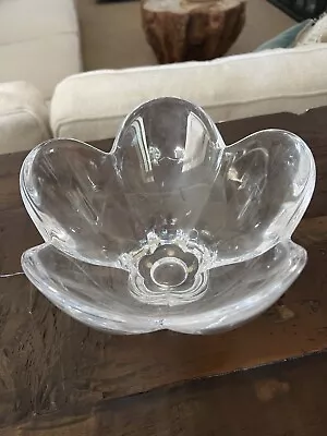 Orrefors Swedish Petal Signed Crystal Bowl 7.5”X5” • $34.99