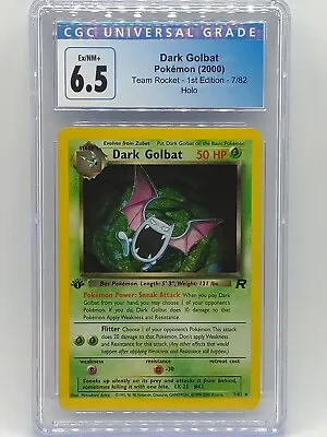 $39.75 • Buy Pokemon 1st Edition Team Rocket Dark Golbat Holo 7/82 CGC 6.5
