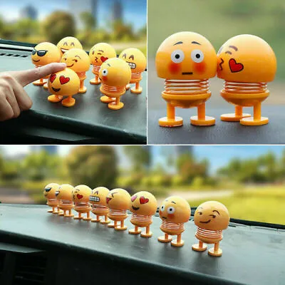 Emoji Spring Shaking Head Dolls Toy For Car Dashboard & Home Decor Smiling Face • £5