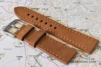 SEMI-SHINE Handmade Chunky Genuine Leather Watch Strap Quick Release 20mm 22mm • £10.95