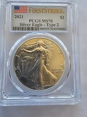 2021 American Silver Eagle T2 - PCGS MS70 First Strike • $34.33