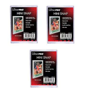 (3 Pack) Ultra Pro Mini Snap Card Holders Stackable Standard Size Archival Safe • $5.95