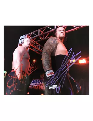 10x8 WWF WWE Print Signed By Kane & The Undertaker 100% Authentic With COA • £250