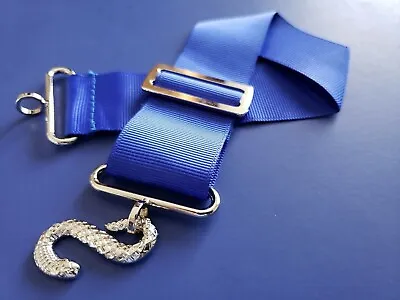 Masonic Blue Lodge Apron Belt With Silver Buckle Royal Blue Extension  • $14.99