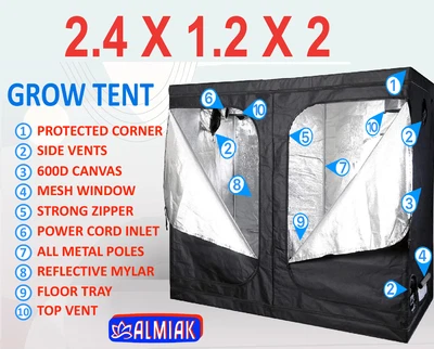£113.97 • Buy Hydroponics Grow Tent Indoor Growing System Tent Bud Dark Room 240 X 120 X 200cm