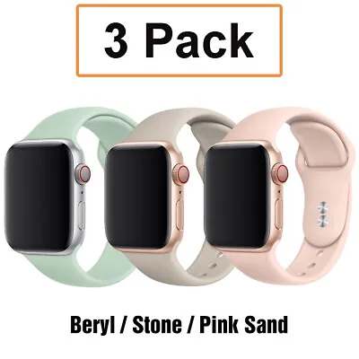 $12.09 • Buy 3 Pack Silicone Sport Band Strap For Apple Watch 38 40 42 44mm 6 5 4 1 IWatch SE