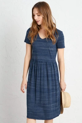 £19.25 • Buy Seasalt Women's Dress - Navy Stippling V-neck Dress - Regular - Harbour