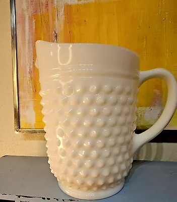 Vintage 1950's Hobnail Milk Glass Pitcher • $35